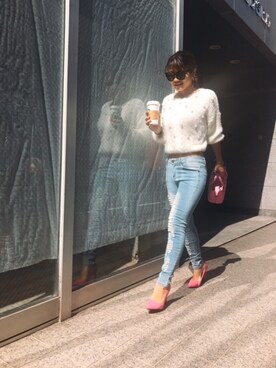「＃デニム」｜「アイテム（パンプス）」を使った、YURIさん（レディース・158cm）の春コーディネート