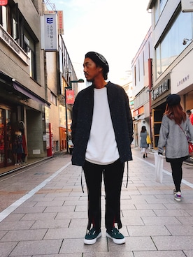 「MAISON FLANEUR（メゾンフラネウール）のアイテム」を使った、長老さん（メンズ・170cm）の秋コーディネート