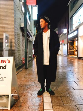 「ベレー帽推奨委員会」｜「アイテム（チェスターコート）」を使った、長老さん（メンズ・170cm）の秋コーディネート