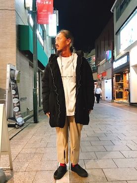 「ミニマル」｜「アイテム（ジャケット/アウター）」を使った、長老さん（メンズ・170cm）の秋コーディネート