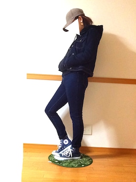 「SpRay PREMIUM（スプレイプレミアム）のアイテム（デニムジャケット）」を使った、mii( ´ ▽ ` )さん（レディース・158cm）の春コーディネート