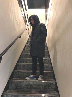 「surt（サート）のアイテム（トップス）」を使った、sheffyさん（メンズ・163cm）の冬コーディネート