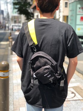 「MSGM（エムエスジーエム）のアイテム（バッグ）」を使った、sheffyさん（メンズ・163cm）の夏コーディネート