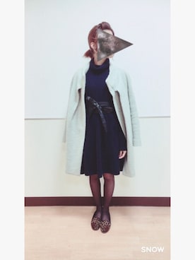 「学校」｜「アイテム（その他アウター）」を使った、sachikaさん（レディース・156cm）の冬コーディネート