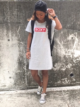 「ROXY（ロキシー）のアイテム（ワンピース/ドレス）」を使った、marcellaさん（レディース・157cm）の春コーディネート