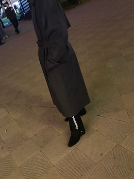 「古着好きな人と繋がりたい」｜「アイテム（トレンチコート）」を使った、Tさん（メンズ・180cm）の冬コーディネート
