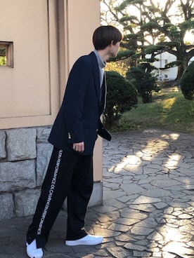 「CALVIN KLEIN PERFORMANCE（カルバンクラインパフォーマンス）のアイテム」を使った、Tさん（メンズ・180cm）の冬コーディネート