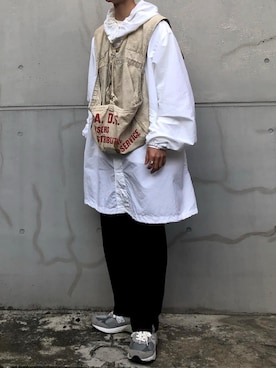 「NEWBALANCE」｜「アイテム（モッズコート）」を使った、Tさん（メンズ・180cm）の春コーディネート