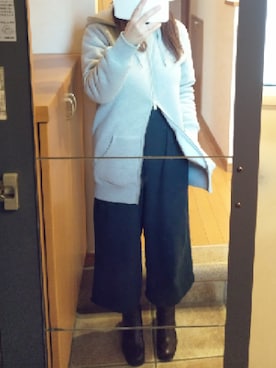 「裏ボア」｜「アイテム（ブーツ）」を使った、彩さん（レディース・157cm）の冬コーディネート