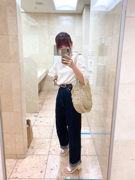 「a.g.plus（エージープラス）のアイテム（トップス）」を使った、みさきさん（レディース・162cm）の夏コーディネート