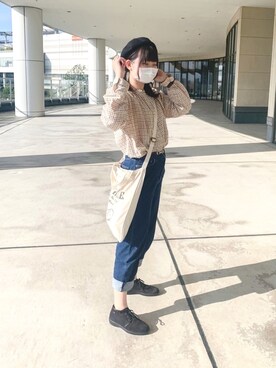 「ラブアンドピース2020」｜「アイテム（その他）」を使った、みさきさん（レディース・162cm）の秋コーディネート