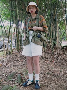 「TATAMIZE（タタミゼ）のアイテム」を使った、冼さん（レディース・163cm）の春コーディネート