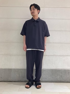 「アイテム（ポロシャツ）」を使った、taigaさん（メンズ・165cm）の春コーディネート