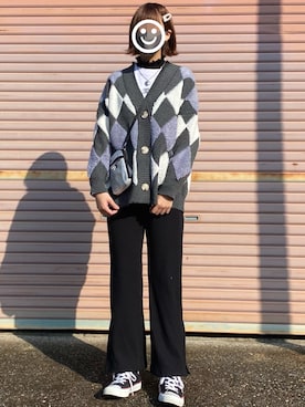 「アイテム（ボディバッグ/ウエストポーチ、シルバー系）」を使った、　あいり☺︎さん（レディース・163cm）の秋コーディネート