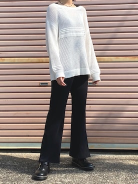 「GORGE（ゴージ）のアイテム（ニット/セーター）」を使った、　あいり☺︎さん（レディース・163cm）の春コーディネート