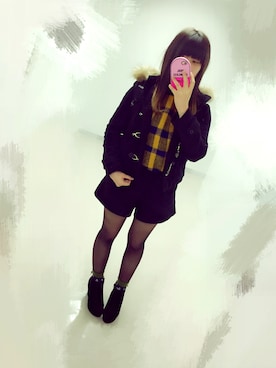 「CECIL McBEE（セシルマクビー）のアイテム（ダッフルコート）」を使った、きょん(°_°)さん（レディース・160cm）の冬コーディネート