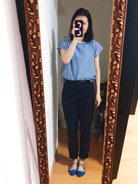 「blue」｜「アイテム（パンプス）」を使った、CAMIECAMIEさん（レディース・168cm）の夏コーディネート