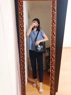 「blue」｜「アイテム（アナログ腕時計）」を使った、CAMIECAMIEさん（レディース・165cm）の夏コーディネート