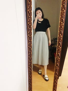 「TOPSHOP（トップショップ）のアイテム（Tシャツ/カットソー）」を使った、CAMIECAMIEさん（レディース・165cm）の冬コーディネート
