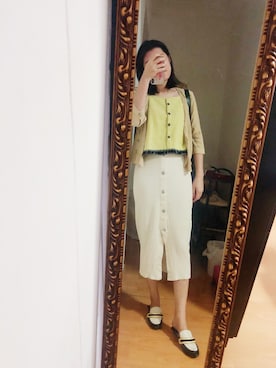 「MONKI（モンキ）のアイテム（アンサンブル）」を使った、CAMIECAMIEさん（レディース・165cm）の春コーディネート