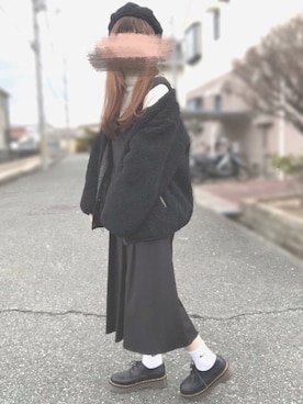 「archives（アルシーヴ）のアイテム（ジャンパースカート）」を使った、fuwa.さん（レディース・152cm）の冬コーディネート