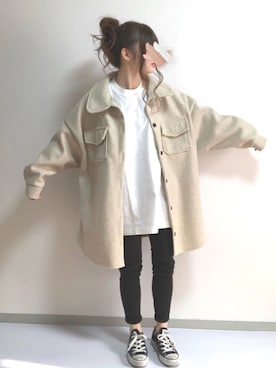 「DHOLIC（ディーホリック）のアイテム（その他アウター）」を使った、fuwa.さん（レディース・152cm）の春コーディネート