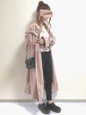 トレンチコートを使った ピンクコート の人気ファッションコーディネート Wear