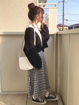 「bodurine（ボドゥリネ）のアイテム」を使った、fuwa.さん（レディース・152cm）の春コーディネート