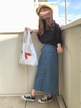 「メゾン キツネ(MAISON KITSUNE)」｜fuwa.さん（レディース・152cm）の春コーディネート