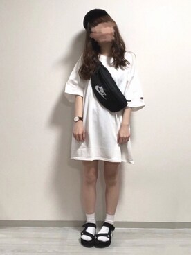 「CASPER JOHN」｜「アイテム（キャップ）」を使った、fuwa.さん（レディース・152cm）の春コーディネート