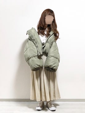 「kutir（クティール）のアイテム（ダウンジャケット/コート）」を使った、fuwa.さん（レディース・152cm）の秋コーディネート