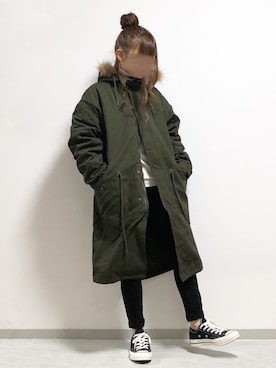 「CASPER JOHN（キャスパージョン）のアイテム（モッズコート）」を使った、fuwa.さん（レディース・152cm）の秋コーディネート