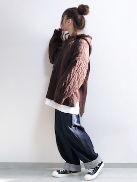 「ZOZOでしか買えない」｜「アイテム（その他）」を使った、fuwa.さん（レディース・152cm）の冬コーディネート