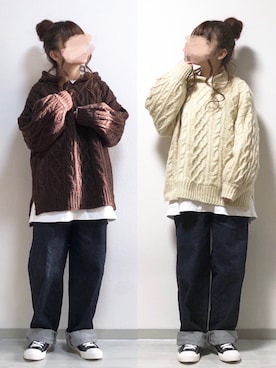 「ZOZOでしか買えない」｜「アイテム（その他）」を使った、fuwa.さん（レディース・152cm）の冬コーディネート