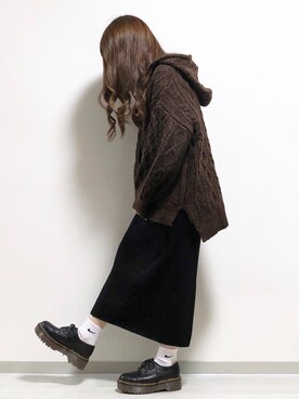 fuwa.さんの「WOMEN メリノブレンドリブスカート」を使ったコーディネート