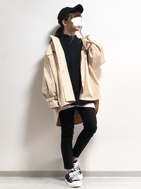 「ZOZOでしか買えない」｜「アイテム（ブルゾン）」を使った、fuwa.さん（レディース・152cm）の冬コーディネート