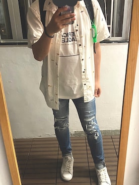 「PULL&BEAR（プルアンドベア）のアイテム（トップス）」を使った、P.Y.さん（メンズ・172cm）の春コーディネート