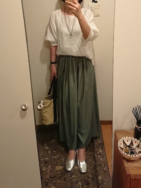 「ivory court（アイボリーコート）のアイテム」を使った、リーダーさん（レディース・165cm）の夏コーディネート