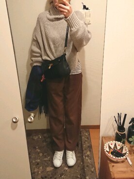 「Hecrou（エクルー）のアイテム」を使った、リーダーさん（レディース・165cm）の秋コーディネート