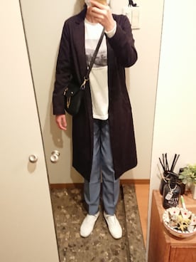 「アイテム（スラックス）」を使った、リーダーさん（レディース・165cm・30代）の春コーディネート