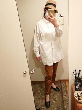 「アイテム（スラックス）」を使った、リーダーさん（レディース・165cm・30代）の春コーディネート
