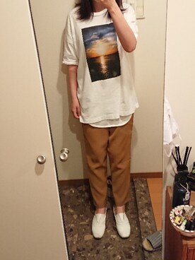 「antiqua」｜「アイテム（スリッポン）」を使った、リーダーさん（レディース・165cm）の夏コーディネート