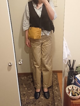 「ZOZO（ゾゾ）のアイテム（チノパンツ）」を使った、リーダーさん（レディース・165cm）の夏コーディネート