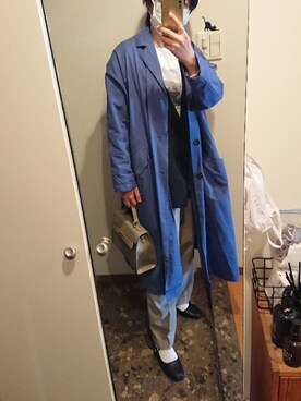 「アイテム（チェスターコート）」を使った、リーダーさん（レディース・165cm・40代）の春コーディネート
