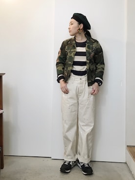 「ペイント」｜「アイテム（その他アウター）」を使った、CA★RIさん（レディース・163cm）の冬コーディネート