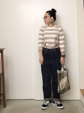 「hummel（ヒュンメル）のアイテム（スニーカー）」を使った、CA★RIさん（レディース・163cm）の春コーディネート