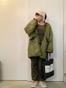 「ヘアバンド」｜「アイテム（ノーカラージャケット）」を使った、CA★RIさん（レディース・163cm）の秋コーディネート