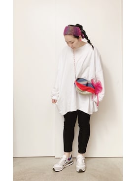 「hummel（ヒュンメル）のアイテム（スニーカー）」を使った、CA★RIさん（レディース・163cm）の春コーディネート