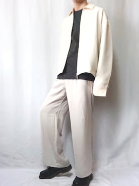 「UNIQLO（ユニクロ）のエアリズムコットンオーバーサイズTシャツ（5分袖）（Tシャツ/カットソー）」を使った、こゆきさん（メンズ・175cm・20代）の春コーディネート