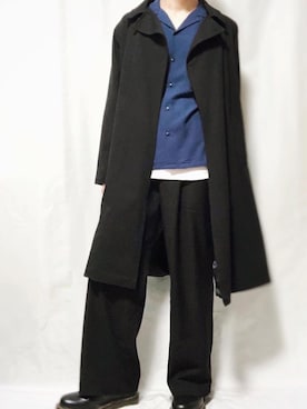 「INTER FACTORY（インターファクトリー）のWEARISTA tai × INTER FACTORY　パーツレスオーバーサイズトレンチコート（トレンチコート）」を使った、こゆきさん（メンズ・175cm）の春コーディネート